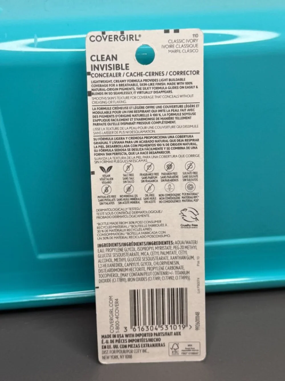 Covergirl Clean Invisible Concealer Classic Ivory 110 - .23 oz